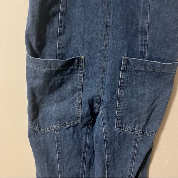 Happily Grey Oversized Denim Jumpsuit Overalls Coveralls Size XS adjustable Fall - Picture 4 of 8